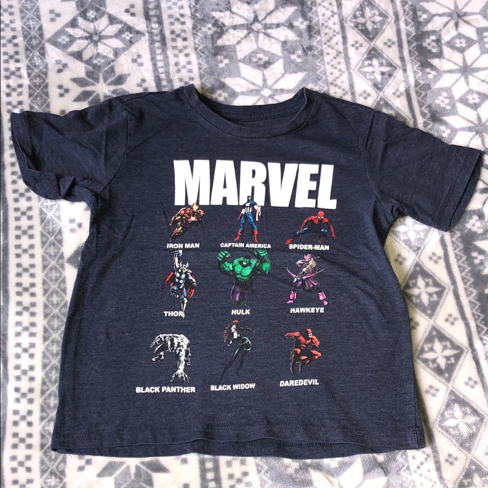 Marvel Navy Blue Heroes Grid Tee